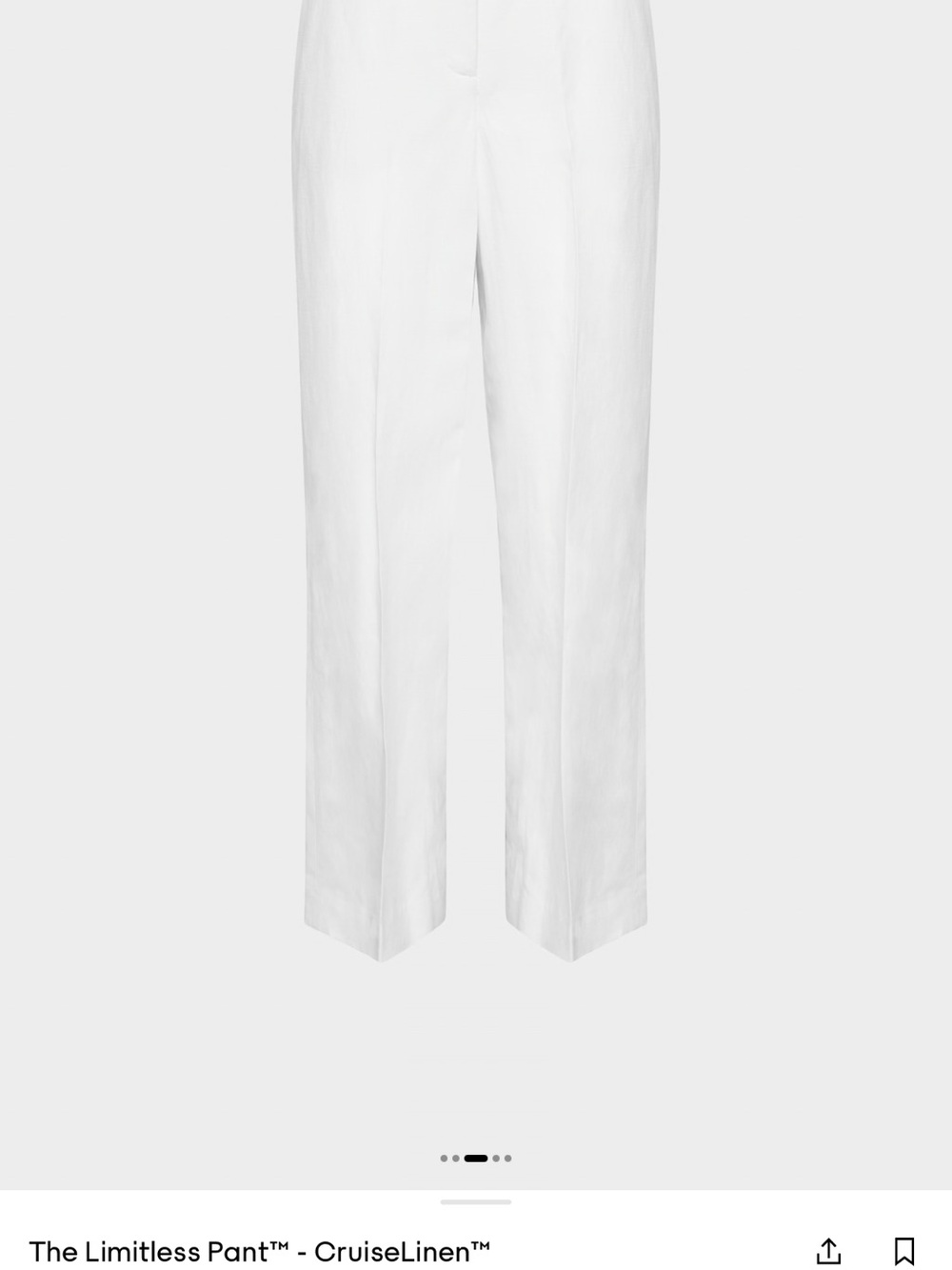 Aritzia White Linen The Limitless Pant - High Rise Wide Leg